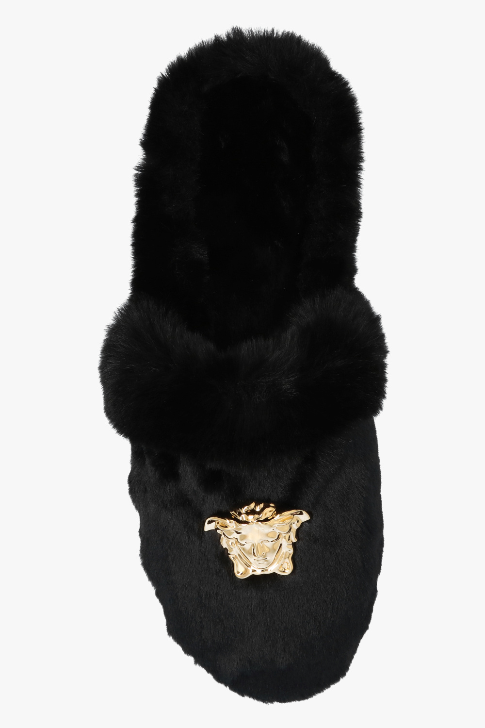 Black Fur slides Versace Home Vitkac France